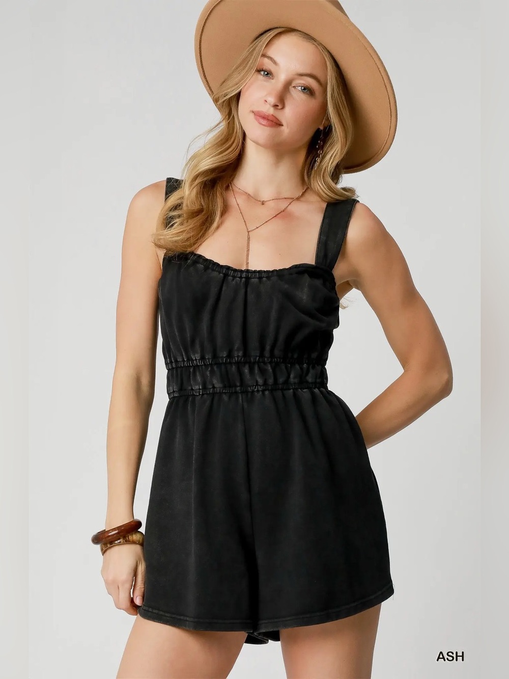 Umgee Mineral Wash Sleeveless Romper